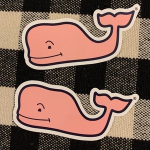 NEW Vineyard Vines 2 Whale Stickers Decal ONE SIZE PINK